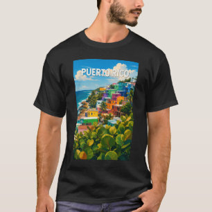 Puerto Rico Illustration Reise Kunst Vintage T-Shirt