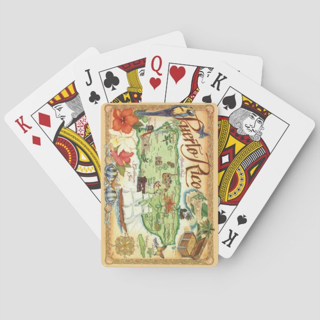 Puerto Rico Illustrierte Karte Spielkarten (Rückseite)