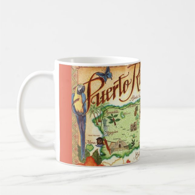 Puerto Rico Illustrierte Karte Tasse (Links)