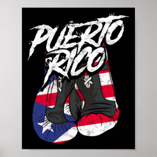 Puerto Rico in Boxhandschuhen - Hispanic Boxing Fi Poster
