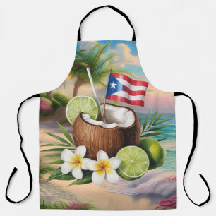 Puerto Rico Insel Strand Kokosnuss Getränk Schürze