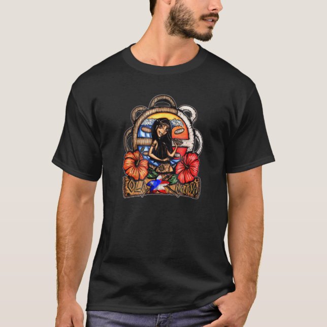 Puerto Rico Inspiriert in der Taino- und Surfkultu T-Shirt (Vorderseite)