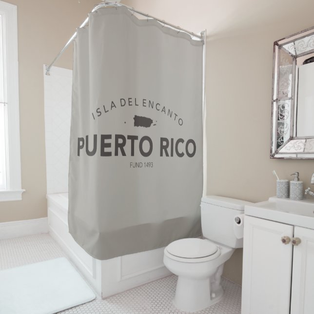 Puerto Rico Isla Del Encanto Brown Duschvorhang (Beispiel)