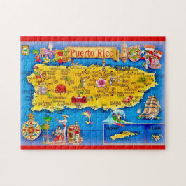 Puerto Rico Island Map 11x14 Puzzle