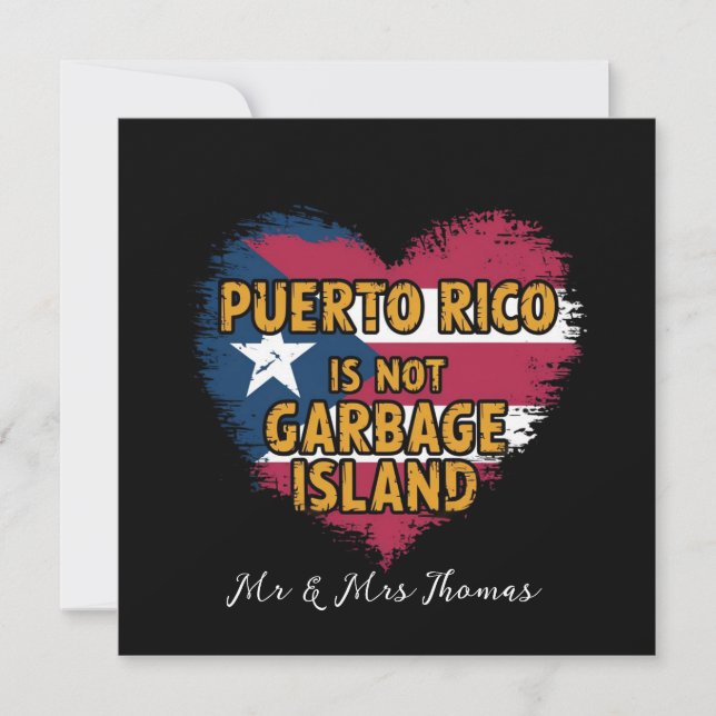 Puerto Rico ist keine Müllinsel Einladung (Vorderseite)