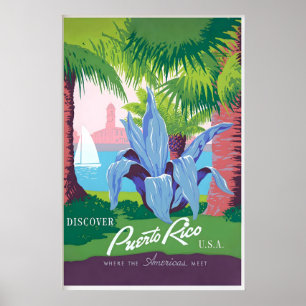 Puerto Rico Karibik Insel Vereinigte Staaten Vinta Poster