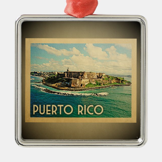 Puerto Rico Karibik Ornament Aus Metall (Vorne)