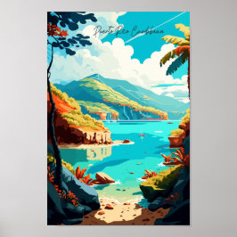 Puerto Rico Karibik Vintage Illustration Poster