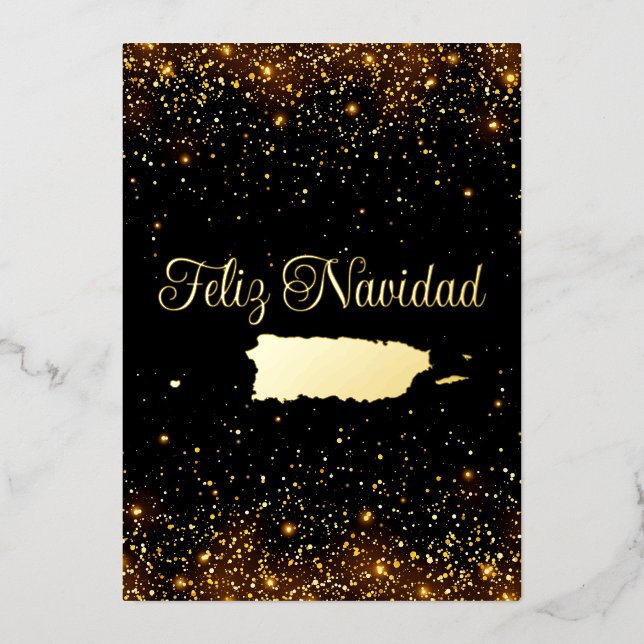 Puerto Rico Karte Feliz Navidad Glitzer Weihnachte (Vorderseite)