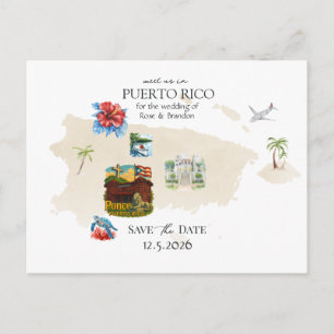 Puerto Rico Karte Zielort Hochzeit Terminankündigu