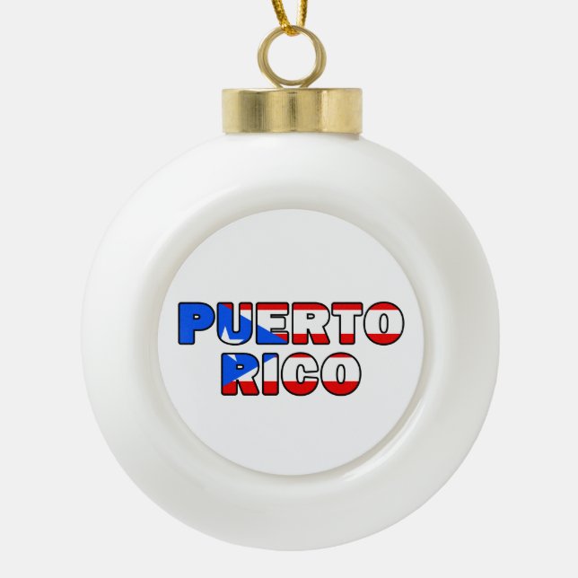 Puerto Rico Keramik Kugel-Ornament (Vorderseite)