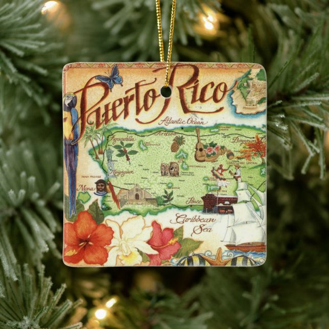 Puerto Rico Keramik Ornament (Baum)