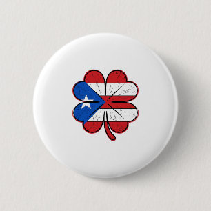 Puerto Rico Kleeblattflagge Vintage Gravur Vektor  Button