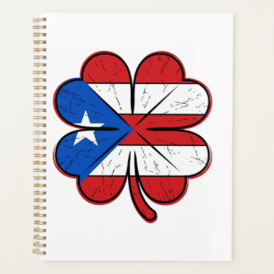 Puerto Rico Kleeblattflagge Vintage Gravur Vektor Planer