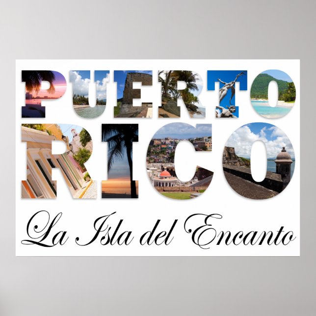 Puerto Rico La Isla Del Encanto Collage Poster (Vorne)