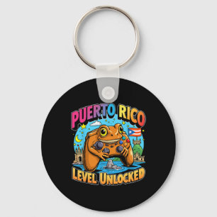 Puerto Rico Level freigeschaltet Gamer Coqui Frosc Schlüsselanhänger