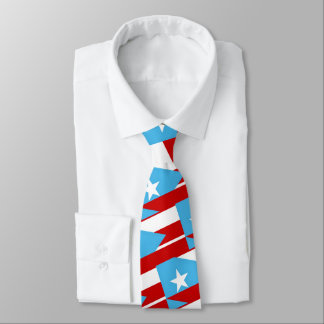 Puerto Rico Light Blue Flag Pattern Necktie Krawatte