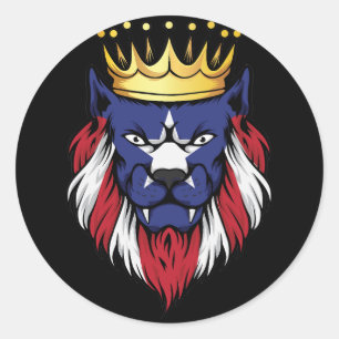 Puerto Rico Lion King Flag Runder Aufkleber