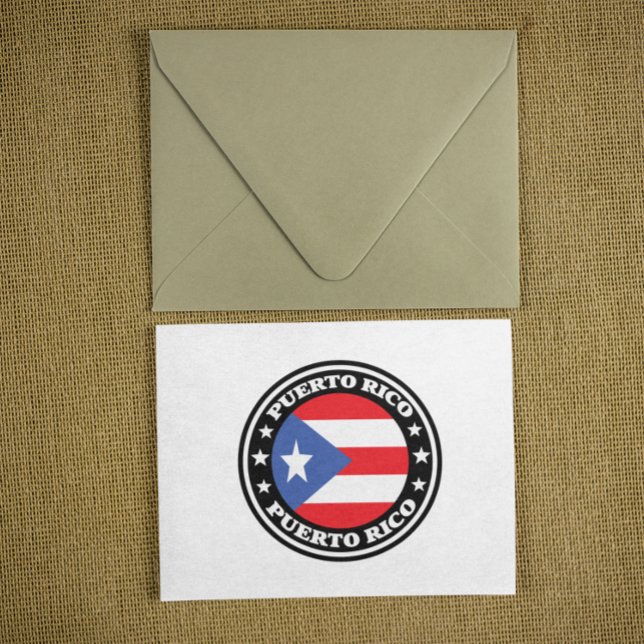 Puerto Rico Logo für die nationale Flagge Postkarte (Puerto Rico National Flag Round Logo Postcard)