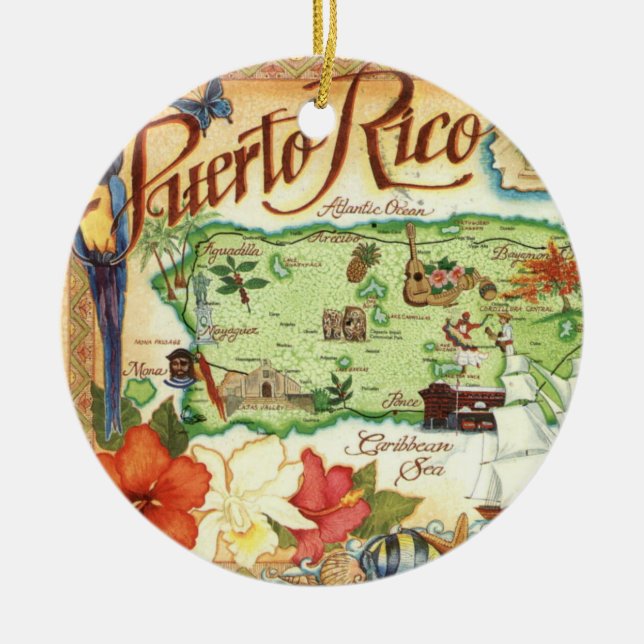 Puerto Rico Map Ornament (Vorne)