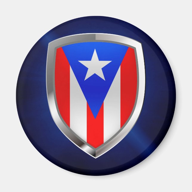 Puerto Rico Metallic Emblem Magnet (Vorne)
