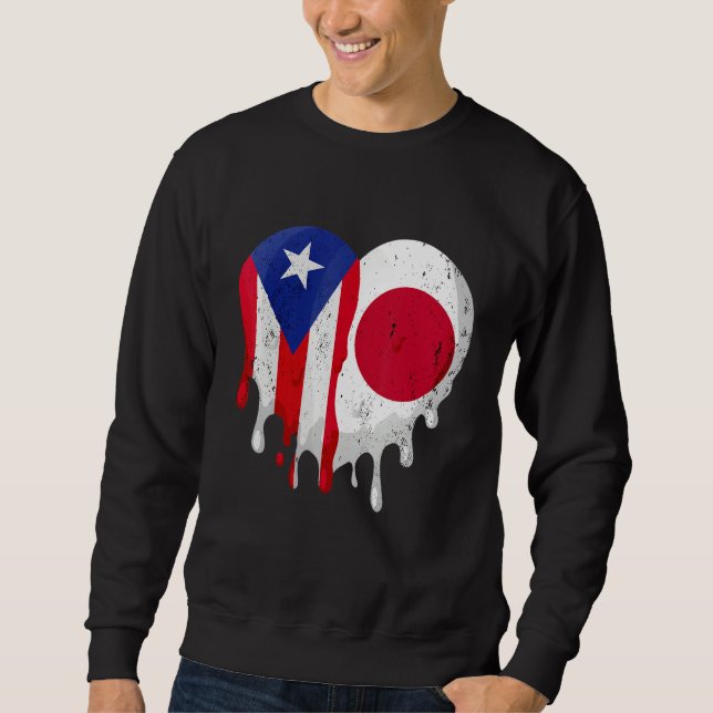 Puerto Rico Mexico Flag Heart Citizen Grown Patrio Sweatshirt (Vorderseite)