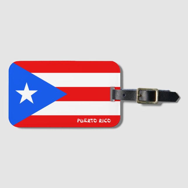 Puerto Rico National Flag Patriotic Gepäckanhänger (Vorderseite (Horizontal))