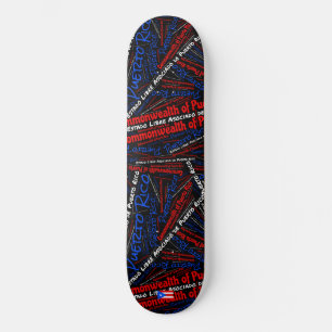 Puerto Rico Nationalstolz Wordcloud Skateboard