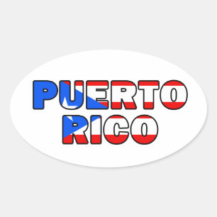 Puerto Rico Ovaler Aufkleber
