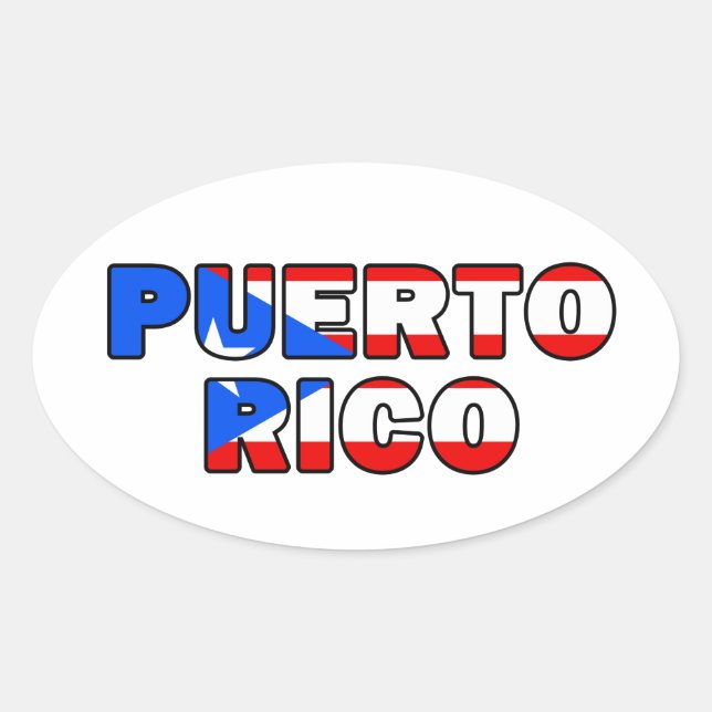 Puerto Rico Ovaler Aufkleber (Vorderseite)