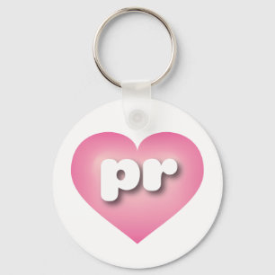 Puerto Rico Pink Fade Heart - I Liebe PR Schlüsselanhänger