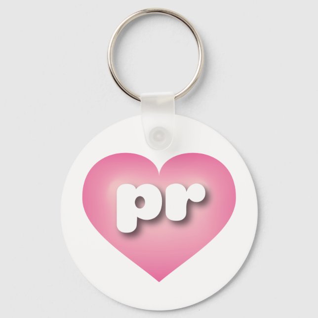Puerto Rico Pink Fade Heart - I Liebe PR Schlüsselanhänger (Vorderseite)