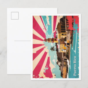 Puerto Rico Pop-Art-Reiseillustration Postkarte