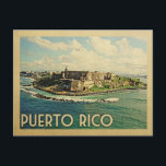 Puerto Rico Postkarte<br><div class="desc">Puerto Rico Design im Vintage Travel Stil mit San Juan in all seinen schönen Ozean Wunder.</div>