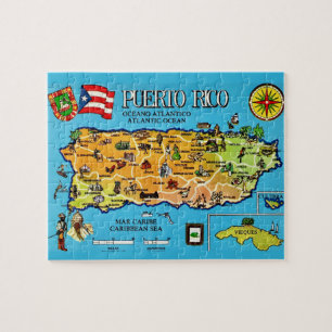 Puerto Rico Postkarten-Kartenpuzzle