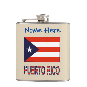 Puerto Rico Puerto-ricanische Flagge Blau Personal Flachmann