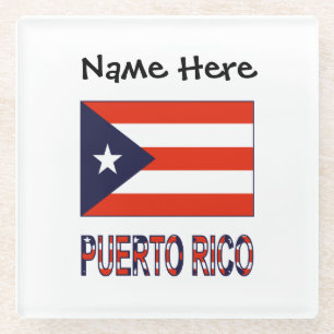 Puerto Rico puerto-ricanische Flagge Blau Personal Glasuntersetzer