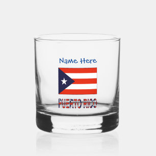 Puerto Rico Puerto-ricanische Flagge Blau Personal Whiskyglas