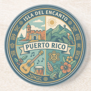 Puerto Rico Puerto-ricanische Kulturillustration Getränkeuntersetzer