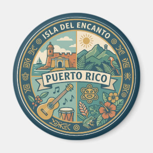 Puerto Rico Puerto-ricanische Kulturillustration Magnet