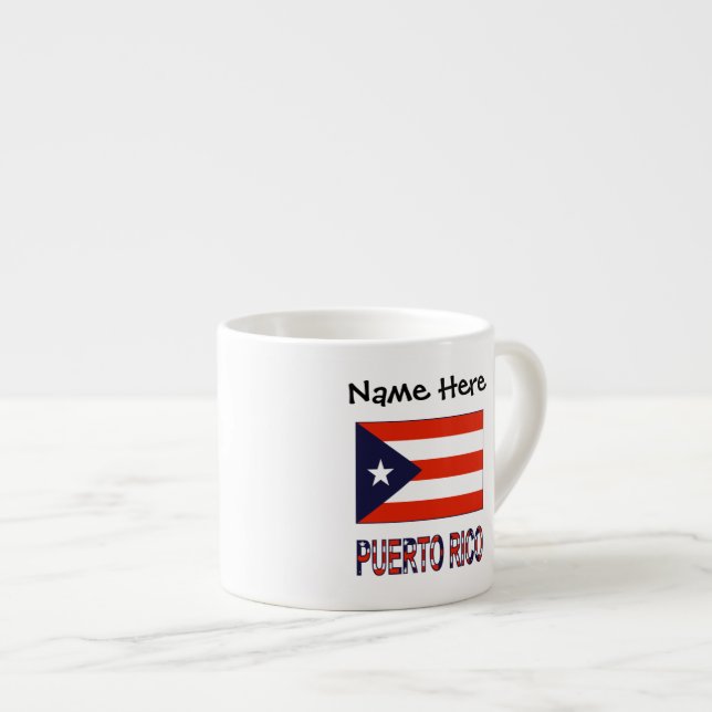 Puerto Rico Puerto Rico Flag Blau Personalisierung Espressotasse (Vorderseite Rechts)