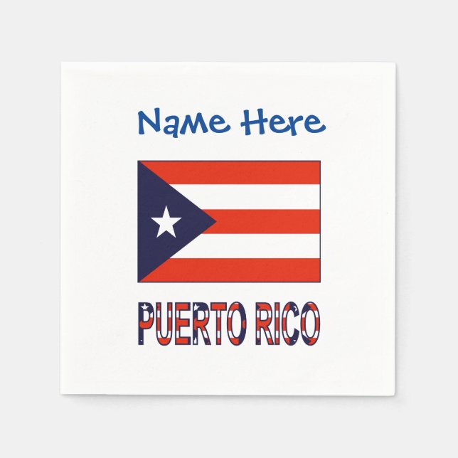 Puerto Rico Puerto Rico Flag Blau Personalisierung Serviette (Vorderseite)