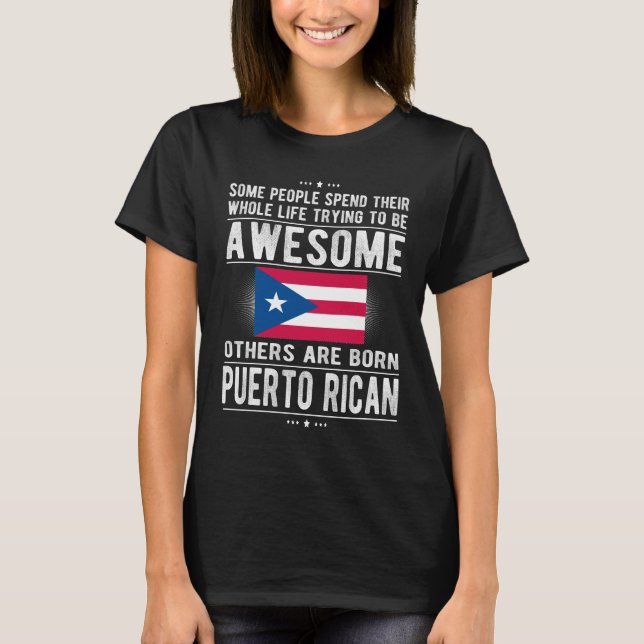 Puerto Rico Puerto Rico Roots Puerto Rico Flag T-Shirt (Vorderseite)