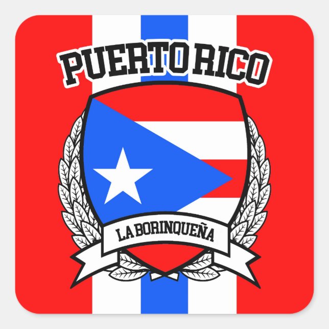Puerto Rico Quadratischer Aufkleber (Vorderseite)