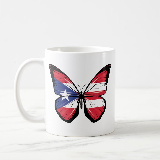 Puerto Rico-Rippfahne Kaffeetasse (Links)