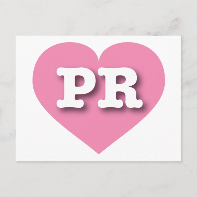 Puerto Rico Rosa Herz - I Liebe PR Postkarte (Vorderseite)