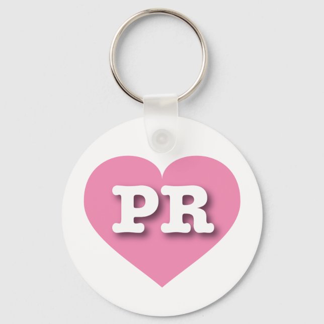 Puerto Rico Rosa Herz - I Liebe PR Schlüsselanhänger (Vorderseite)