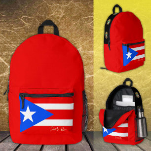 Puerto Rico, Roter Rucksack, Puerto-Rico-Flagge Bedruckter Rucksack