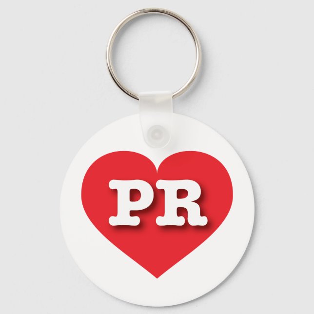Puerto Rico Rotes Herz - I Liebe PR Schlüsselanhänger (Vorderseite)