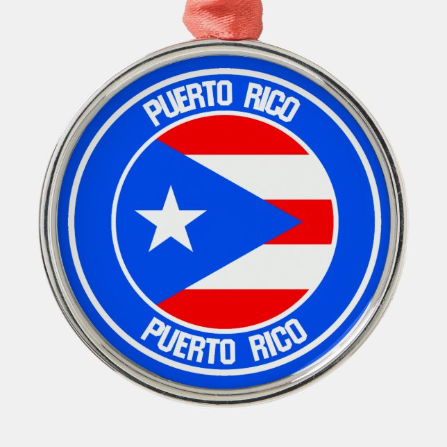 Puerto Rico RundEmblem Ornament Aus Metall (Vorne)
